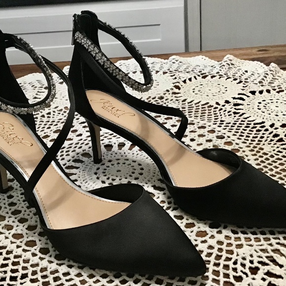 Jewel Badgley Mischka Alaia Pointed-Toe Kitten Heel~Black~Size 8.5 - Picture 4 of 16